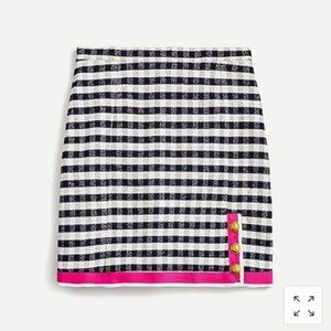 NWT, SZ 6, J.Crew Gingham Tweed A-Line Mini Skirt